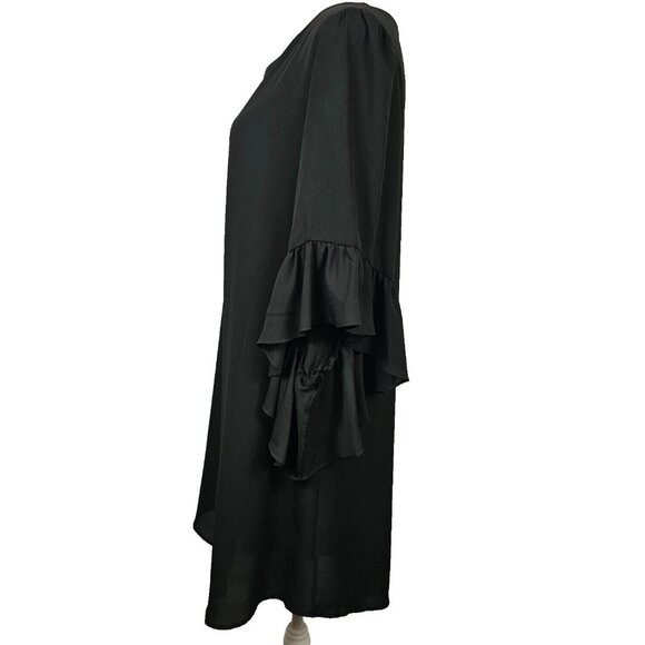 Whimsigoth Dark Academia Punk Rocker Flutter Sleeve Joseph Ribkoff Black 4 Top - Picture 4 of 14